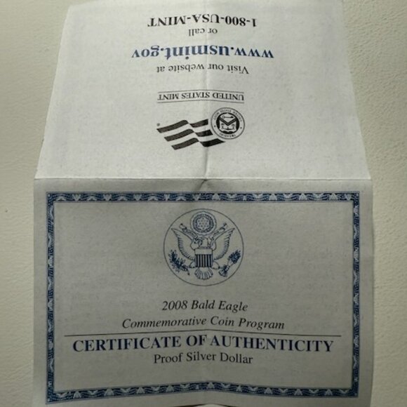 2008-S Bald Eagle Commemorative Half Dollar Proof w/COA Box - Picture 9 of 9